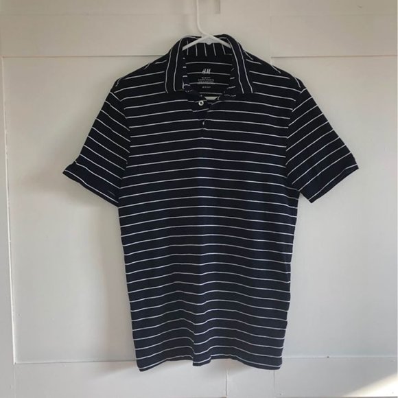 H&M Slim Fit Striped Polo Shirt - Picture 2 of 4